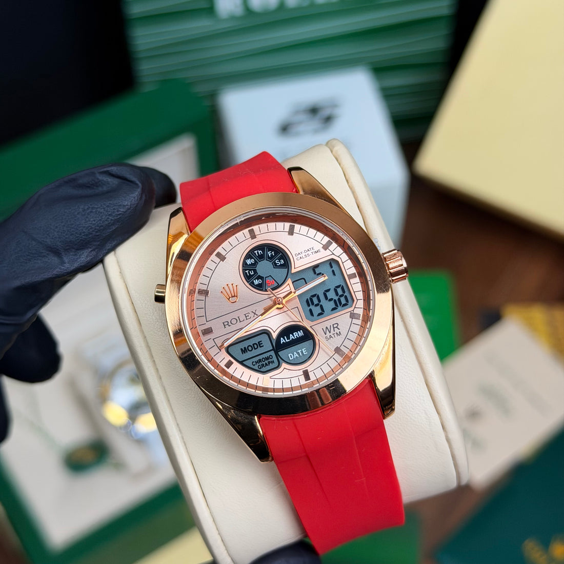 Rolex Dual Time Silicon Watch