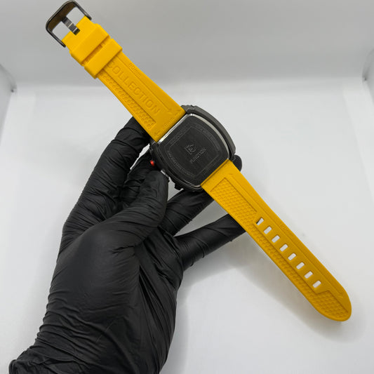 Ferrucci Stop watch  yellow strap  with 1 year warranty