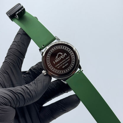 casino watch with green strap