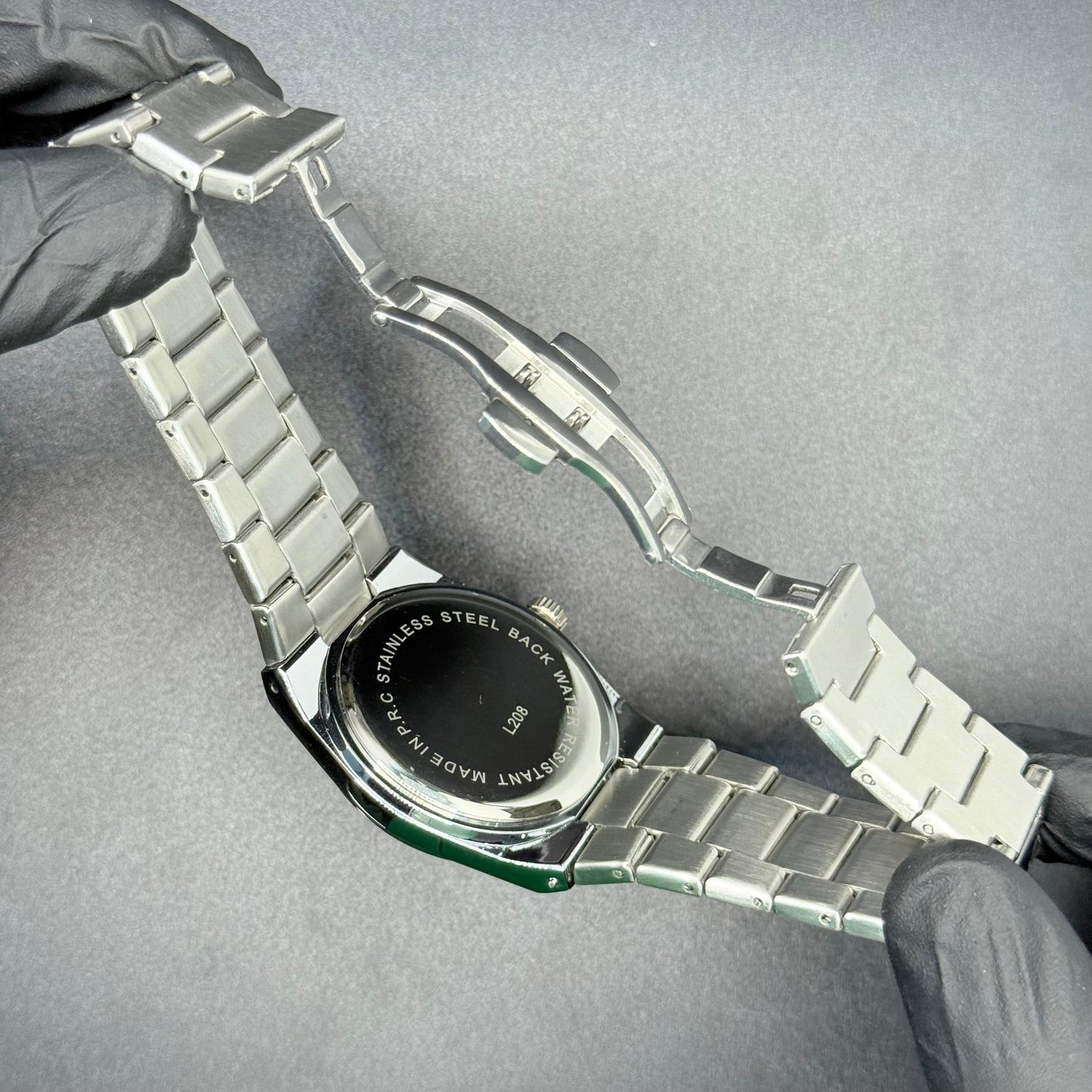 TISSOT PRX BLACK  dial with silver chain