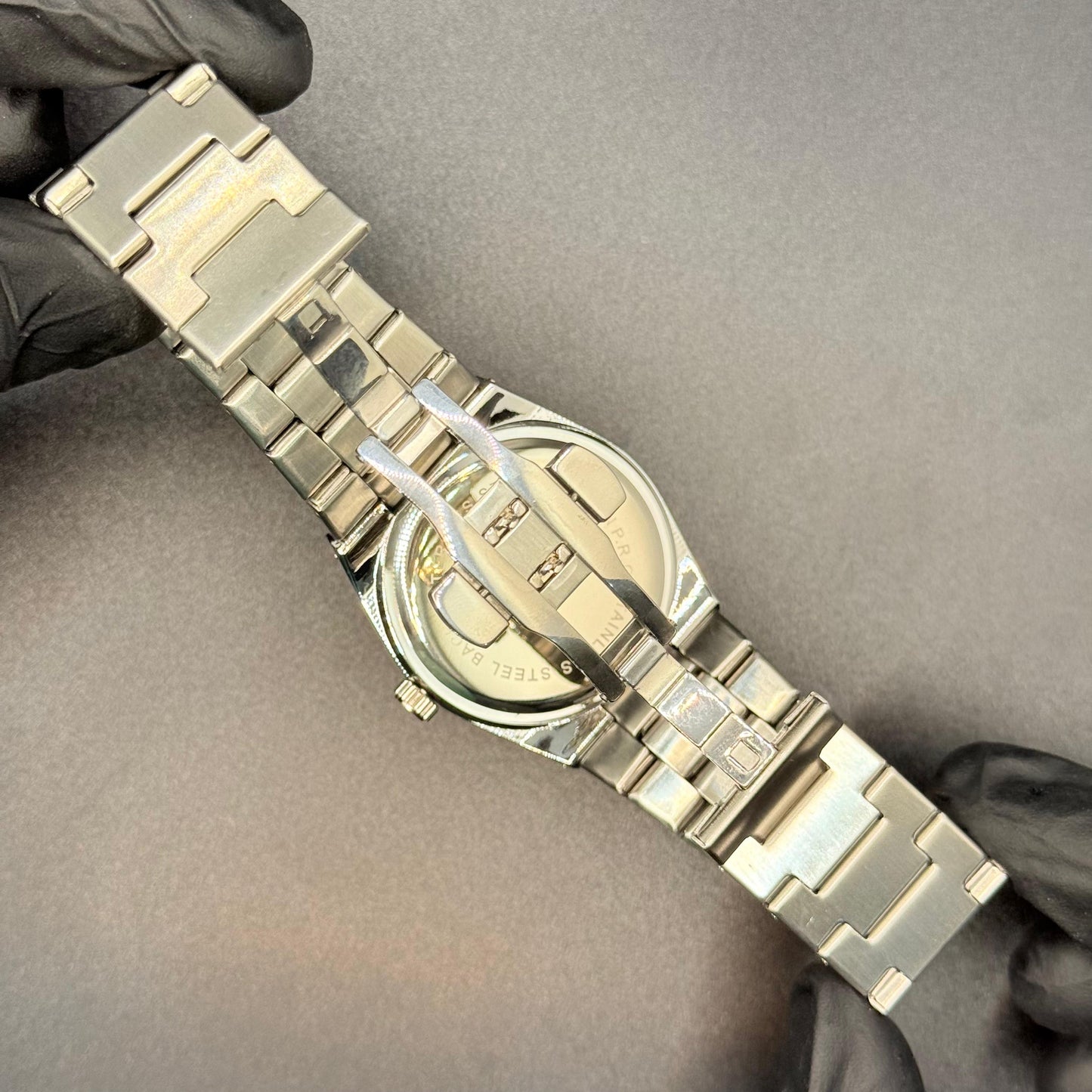 TISSOT PRX BLACK  dial with silver chain